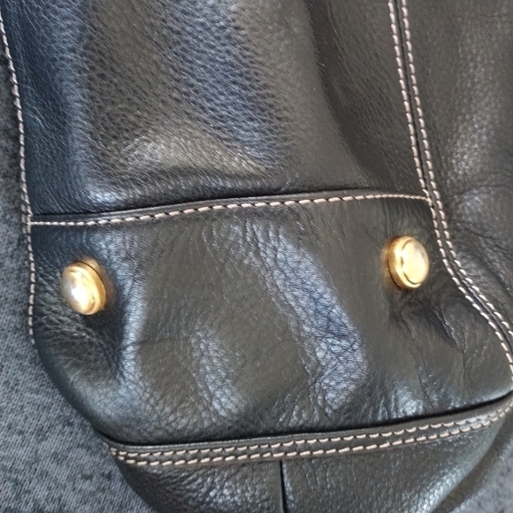 B Makowsky Black Pebble Leather Satchel Shoulder Bag - Picture 9 of 14